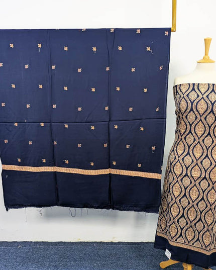 Pure Pashmina With Kashmiri Tanka Work 3PC Unstitched