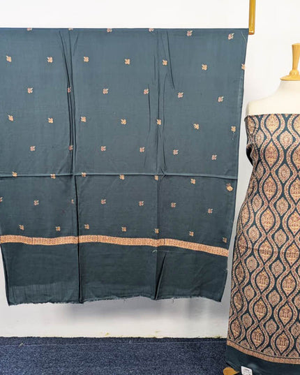 Pure Pashmina With Kashmiri Tanka Work 3PC Unstitched