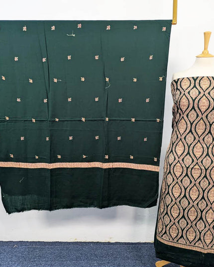 Pure Pashmina With Kashmiri Tanka Work 3PC Unstitched