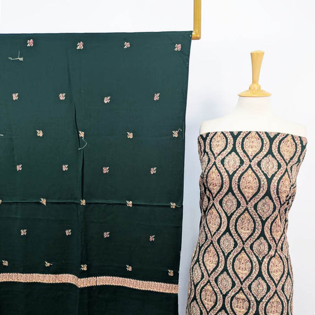 Pure Pashmina With Kashmiri Tanka Work 3PC Unstitched