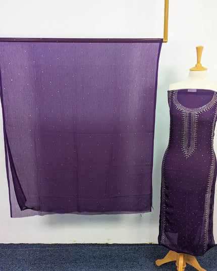 Handmade Mukesh Work Chiffon 2PC Unstitched