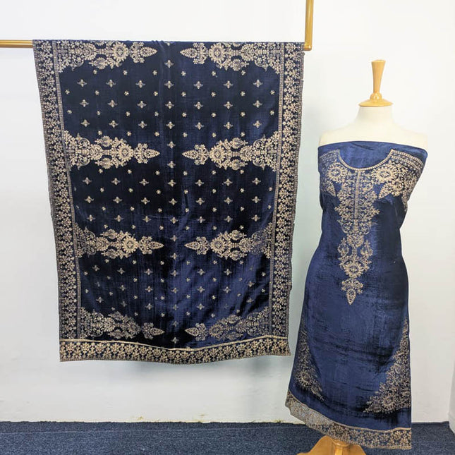 Fancy Embroidered Velvet 3PC Unstitched