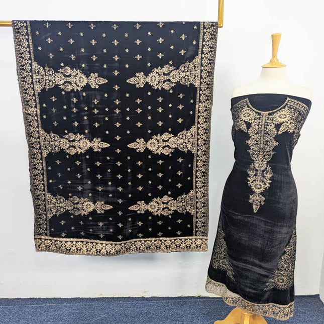 Fancy Embroidered Velvet 3PC Unstitched
