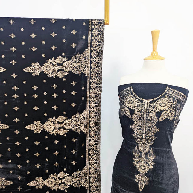 Fancy Embroidered Velvet 3PC Unstitched