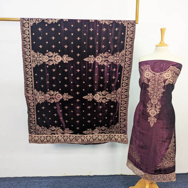 Fancy Embroidered Velvet 3PC Unstitched