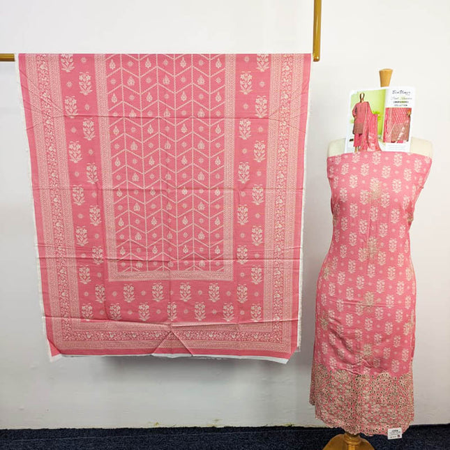 Printed Khaddar With Embroidered And Chikankari Work 3PC- Bin Umer