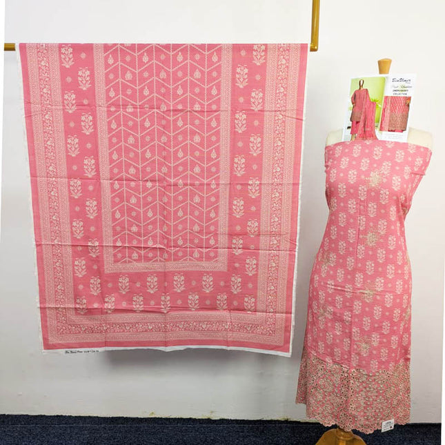 Printed Khaddar With Embroidered And Chikankari Work 3PC- Bin Umer