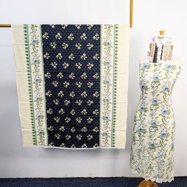 Printed Khaddar With Embroidered And Chikankari Work 3PC- Bin Umer