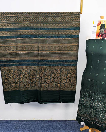 Heavy Embroidered Bana Dora Dhanak With Wool Shawl 3PC  Hadiya Vol-1846