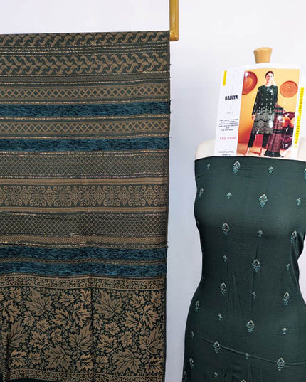 Heavy Embroidered Bana Dora Dhanak With Wool Shawl 3PC  Hadiya Vol-1846