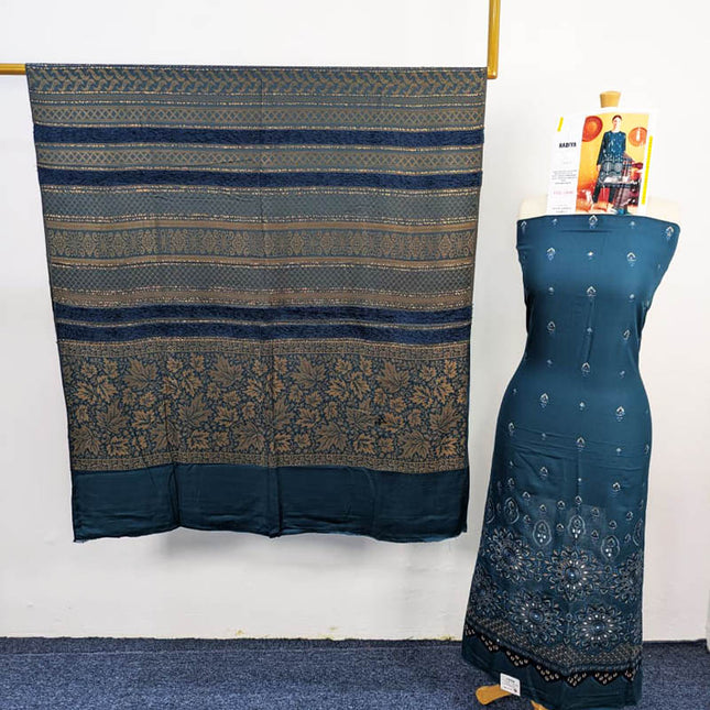 Heavy Embroidered Bana Dora Dhanak With Wool Shawl 3PC  Hadiya Vol-1846