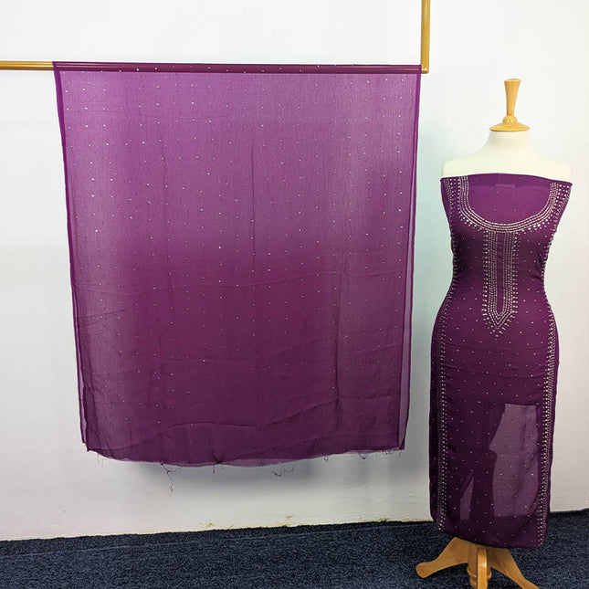 Handmade Mukesh Work Chiffon 2PC Unstitched