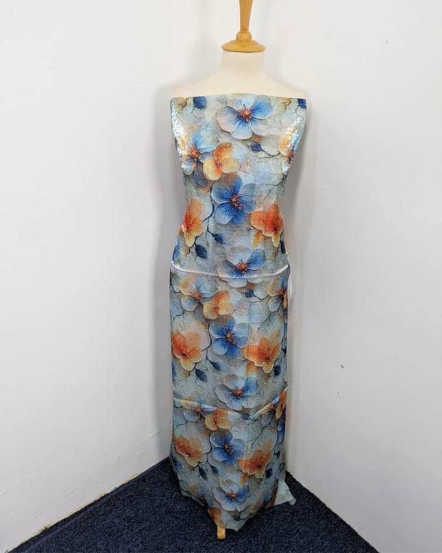 Printed Silk With Kundan 2PC Unstitched