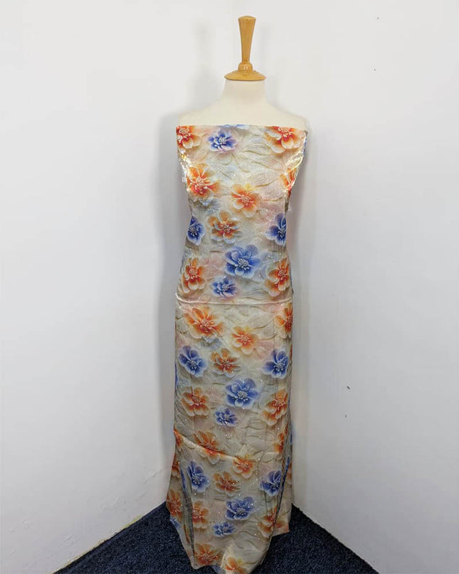 Printed Silk With Kundan 2PC Unstitched