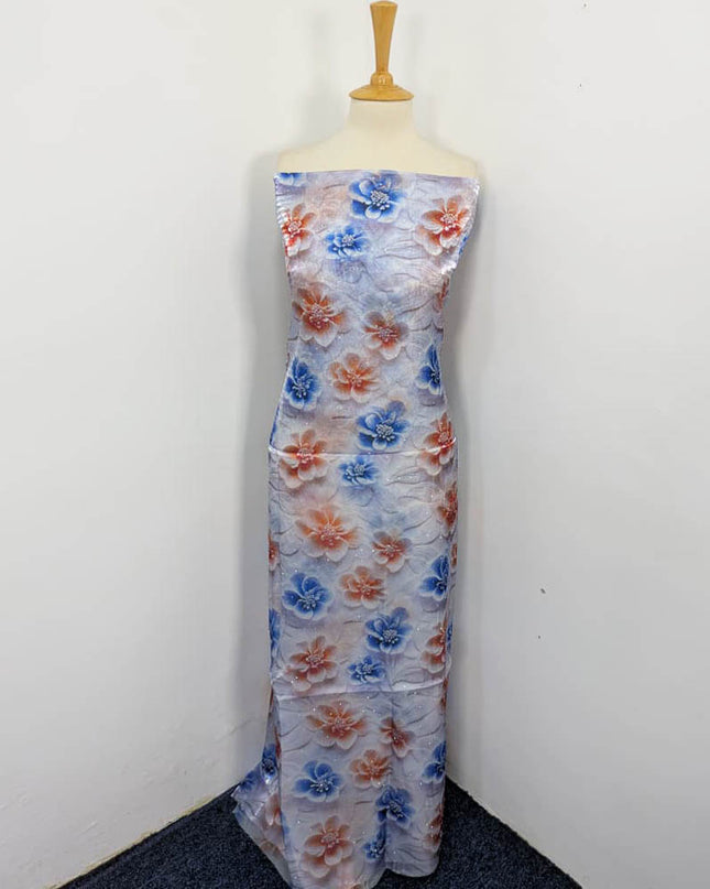 Printed Silk With Kundan 2PC Unstitched