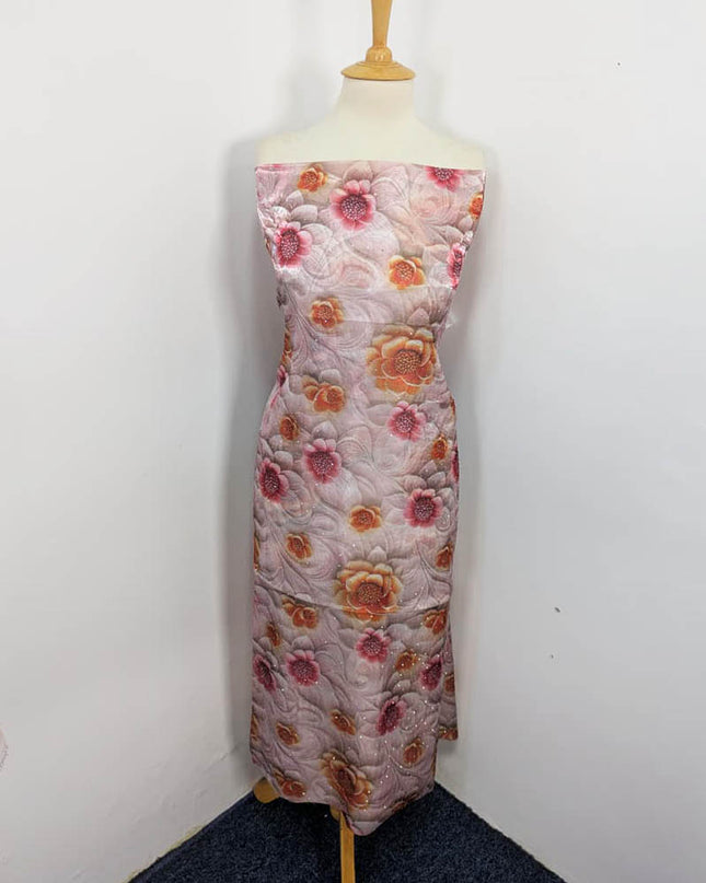 Printed Silk With Kundan 2PC Unstitched
