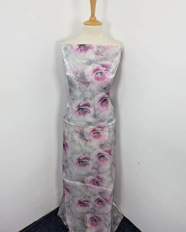 Printed Silk With Kundan 2PC Unstitched
