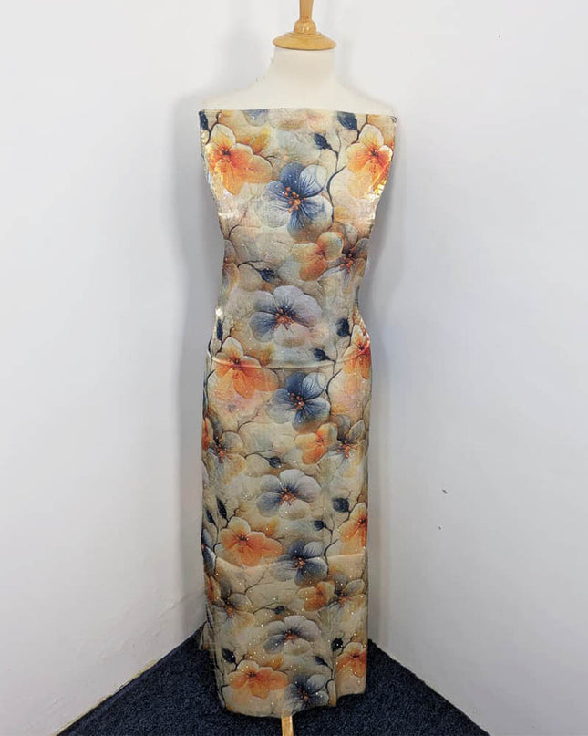 Printed Silk With Kundan 2PC Unstitched