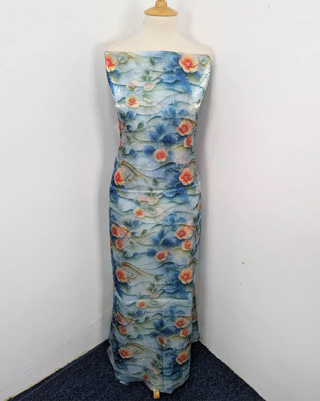 Printed Silk With Kundan 2PC Unstitched