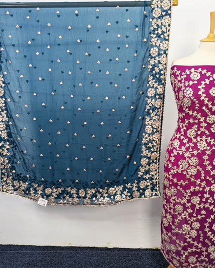 Handmade Gotta Work Chiffon With Contrast Dupatta