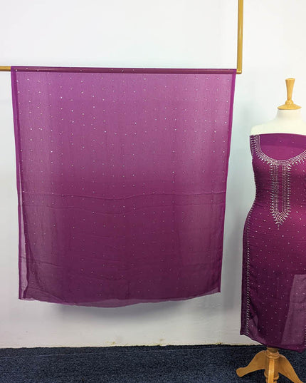 Handmade Mukesh Work Chiffon 2PC Unstitched