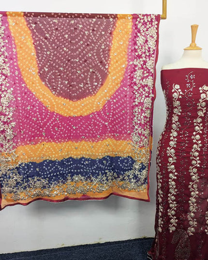 Handmade Chiffon With Gotta And Mukesh Work 2PC Unstitched