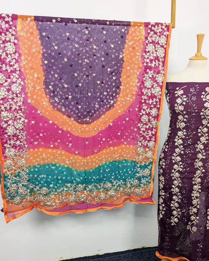 Handmade Chiffon With Gotta And Mukesh Work 2PC Unstitched