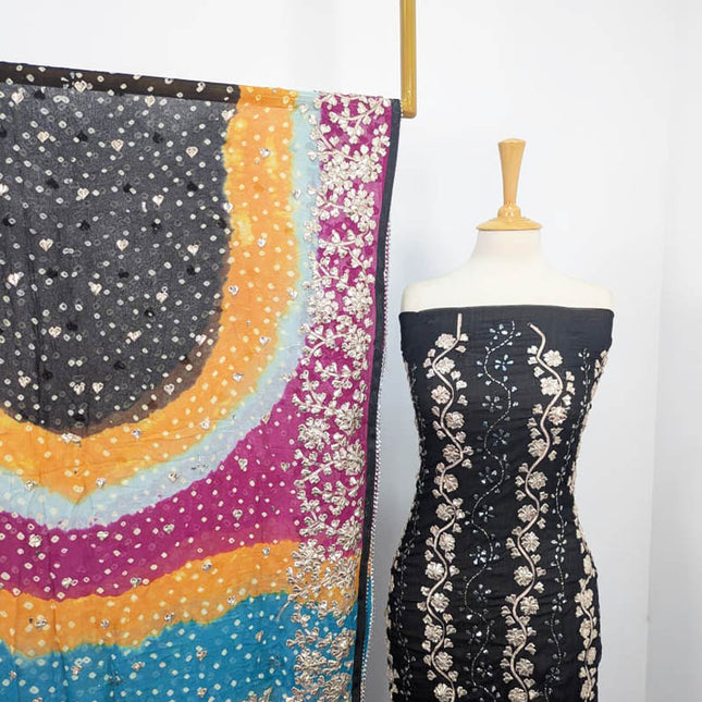 Handmade Chiffon With Gotta And Mukesh Work 2PC Unstitched