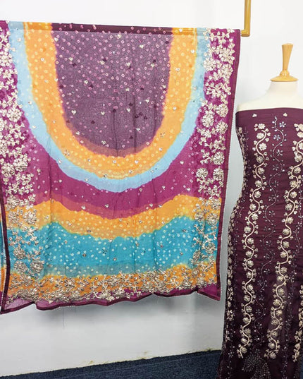 Handmade Chiffon With Gotta And Mukesh Work 2PC Unstitched