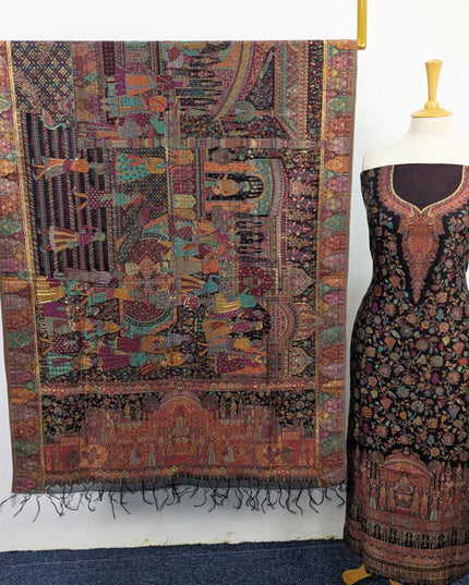 Luxury Pure Kani  Indian Moon Light 3PC Unstitched