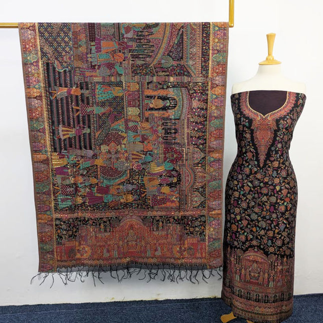 Luxury Pure Kani  Indian Moon Light 3PC Unstitched