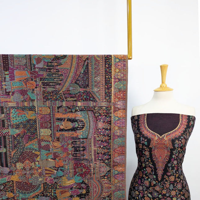 Luxury Pure Kani  Indian Moon Light 3PC Unstitched