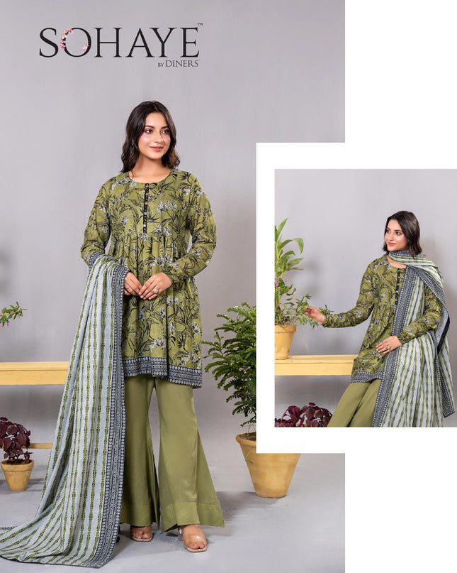 Premium Printed Khaddar 3PC Unstitched - Sohaye