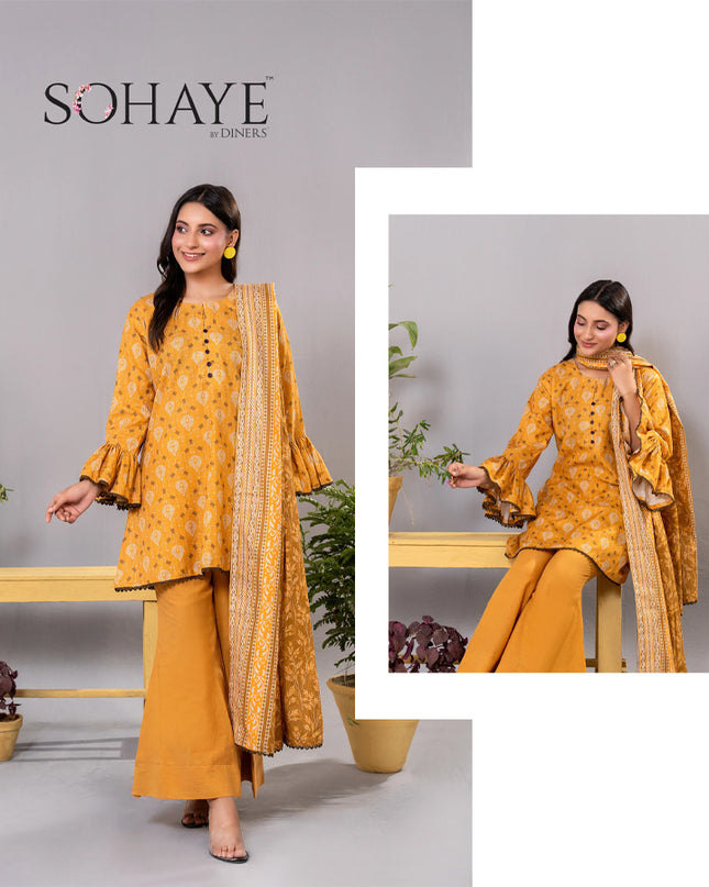 Premium Printed Khaddar 3PC Unstitched - Sohaye