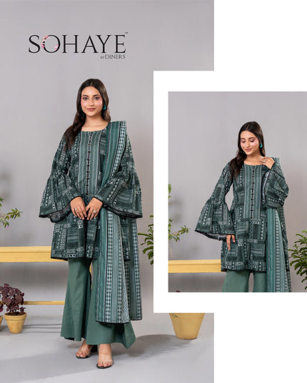 Premium Printed Khaddar 3PC Unstitched - Sohaye