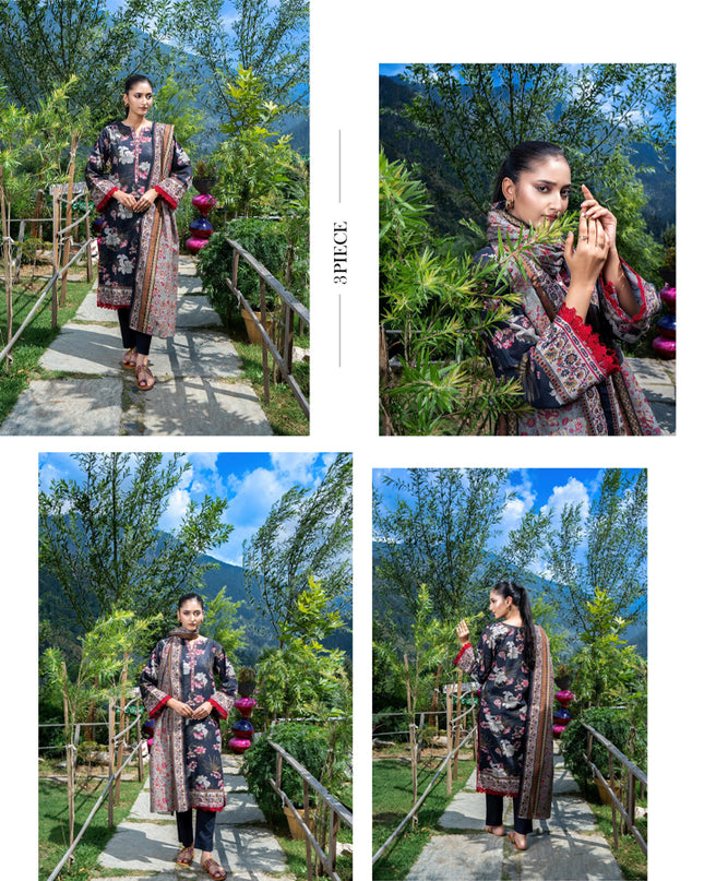 Printed Airjet khaddar 3PC unstitched - Zesh Drop 3