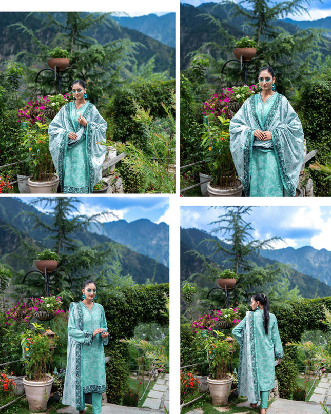 Printed Airjet khaddar 3PC unstitched - Zesh Drop 3