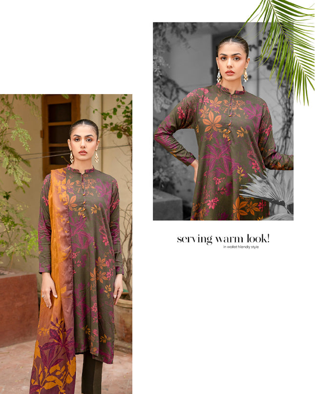 Digital Printed Stripe  Linen 3PC Unstitched Zarmina Vol -1