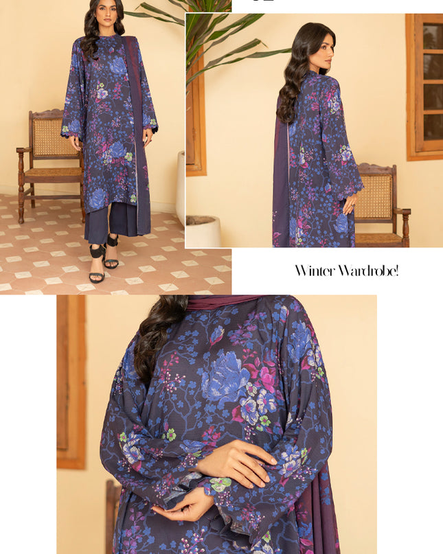 Digital Printed Stripe  Linen 3PC Unstitched Zarmina Vol -1