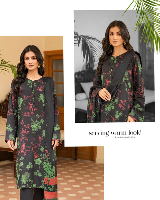 Digital Printed Stripe  Linen 3PC Unstitched Zarmina Vol -1