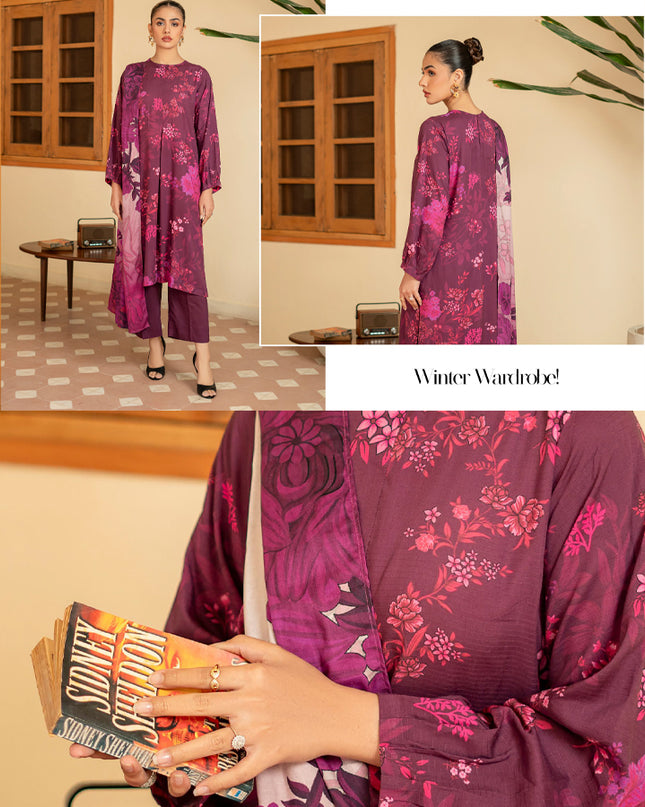 Digital Printed Stripe  Linen 3PC Unstitched Zarmina Vol -1