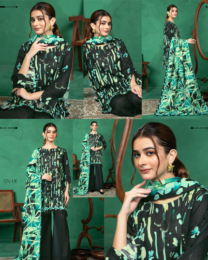 Digital Printed Intermix Cotton 3PC Unstitched Nayab Vol-13