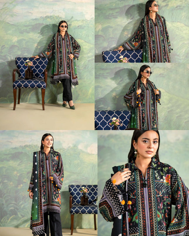Digital Printed khaddar 3PC Unstitched - Winter Rush Vol 1