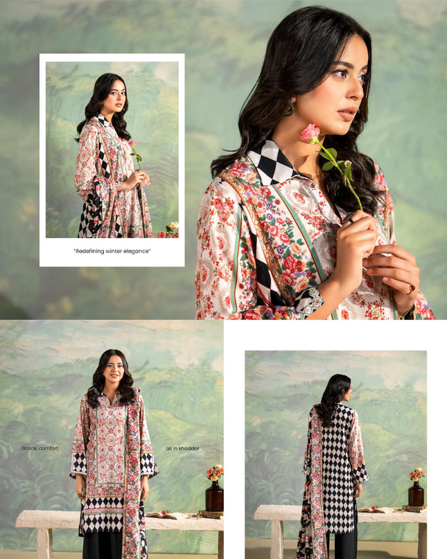 Digital Printed khaddar 3PC Unstitched - Winter Rush Vol 1