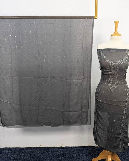 Handmade Mukesh Work Chiffon 2pc Unstitched