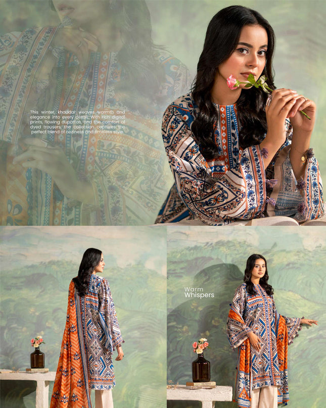 Digital Printed khaddar 3PC Unstitched - Winter Rush Vol 1