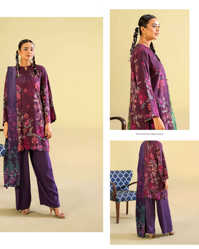 Digital Printed Viscose Bana Dora 3PC Unstitched - Saaz