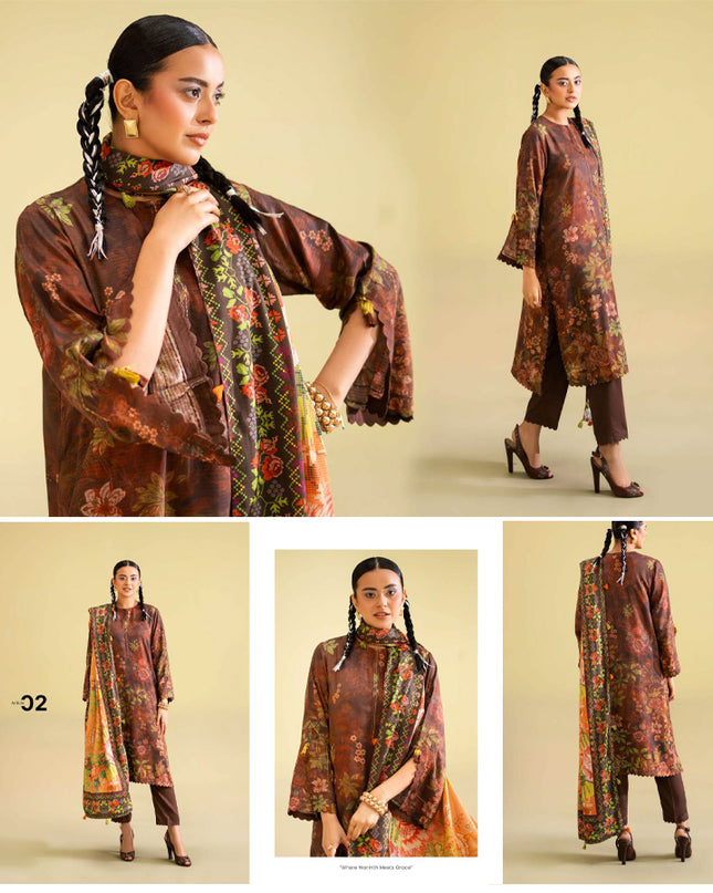 Digital Printed Viscose Bana Dora 3PC Unstitched - Saaz