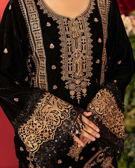 Luxury Embroidered Sequins and Boring Velvet 3PC Unstitched - Sharjeena Vol-03