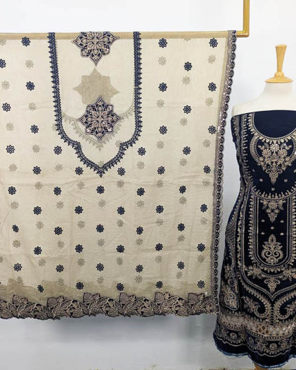 Luxury Embroidered Sequins and Boring Velvet 3PC Unstitched - Sharjeena Vol-03